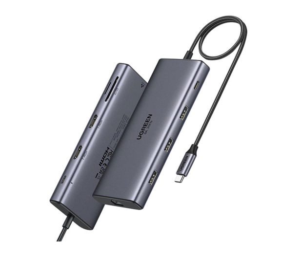 UGREEN Hub USB-C CM639 2x HDMI 3x USB USB-C SD/TF RJ45 PD 100W 8K - 1488846 - zdjęcie 2